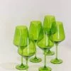 Glassware Estelle Colored Wine Stemware-Forest Green