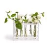 Two’s Company White Bamboo Vase With 5 Glass Holder Décor
