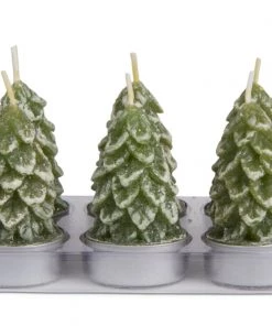 Tag Spruce Tealight Candles Set Of 6-Hunter Green