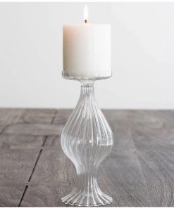 Vietri Ottico Glass Short Bud Vase/Candleholder Décor