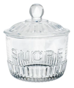 Kiss That Frog Depression Glass Sugar Jar "Sucre"