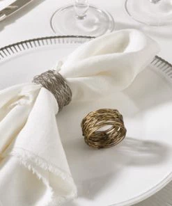 Saro Lifestyle Tabletop Metal Design Napkin Ring
