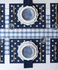 Hester & Cook Tabletop Stars On Blue Paper Placemats
