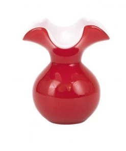Vietri Hibiscus Glass Red Bud Vase Décor
