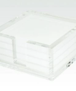 Tizo Design Acrylic Coaster White Set Of 4 Tabletop