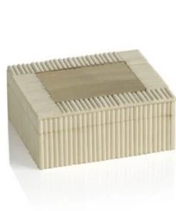 Zodax Mini White Bone And Brass Box Décor