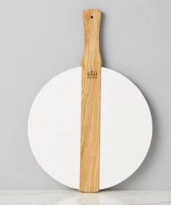 Etu Home White Round Charcuterie Mod Board Tabletop
