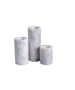 BIDK Home Décor Marble Cylinder Pilar Taper Holder