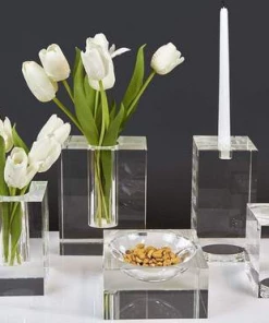 Tizo Design Crystal Glass Bud Vase/Tealite Décor