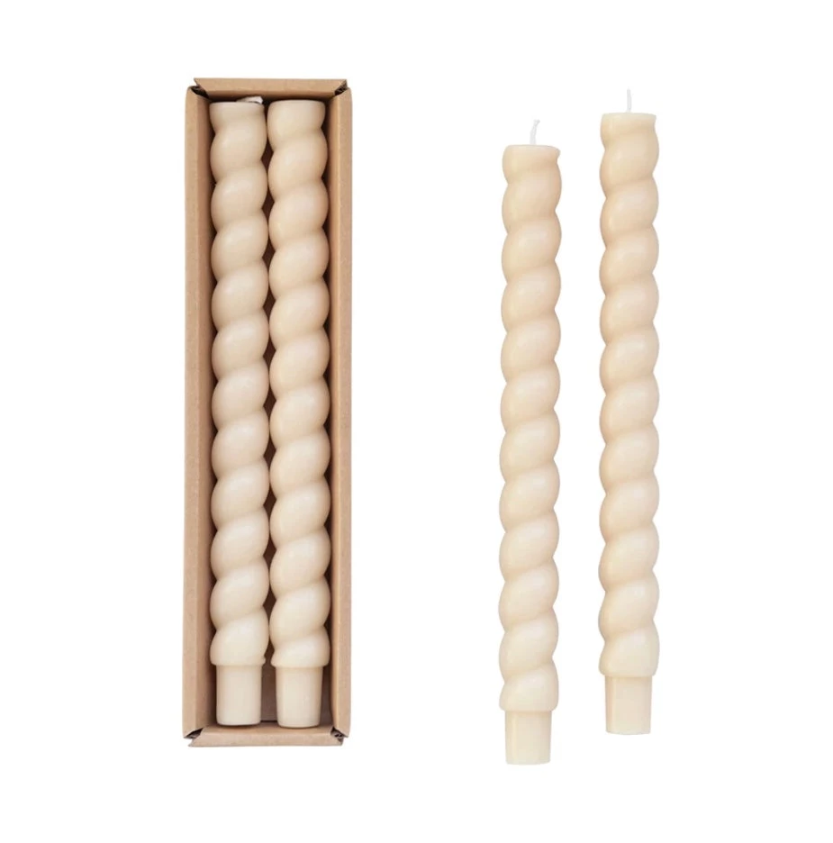 Creative Co-Op Candles And Diffusers Twisted Taper Cream 1 Creative Co-Op Candles And Diffusers Twisted Taper Cream