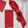 Faire Holiday Red Cloth Napkin Green Edge Tabletop