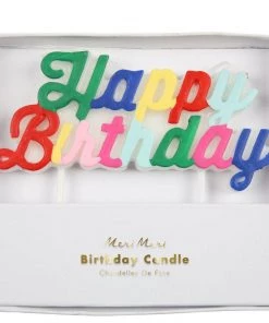 Meri Meri Serving Pieces Multicolor Happy Birthday Candle