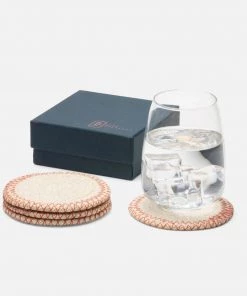 Blue Pheasant Shia Jute & Cotton Mix Coasters, Set Of 4 Tabletop