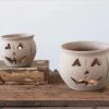 Creative Co-Op Jack-O-Lantern Terra Cotta Candle Holder- Large Décor