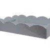 Addison Ross Scalloped Chiffon Gray Tray 17”x13”