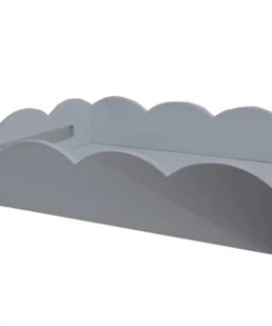 Addison Ross Scalloped Chiffon Gray Tray 17”x13”