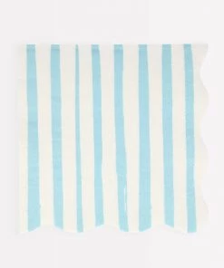 Meri Meri Blue Stripe Large Napkins (x16) Kitchen And Bar
