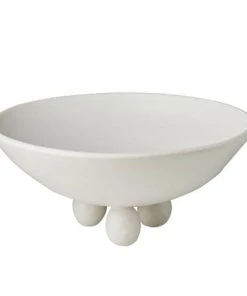 Abigails Catalina Footed Plate, Matte White Décor
