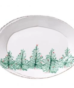 Vietri Lastra Holiday Small Oval Platter Tabletop