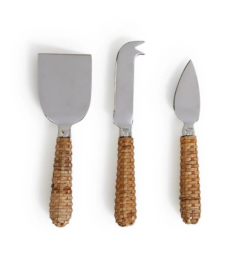 Two’s Company Kitchen And Bar Wicker Weave Cheese Serving Knives 1 Two’s Company Kitchen And Bar Wicker Weave Cheese Serving Knives