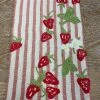 Busatti Pink Strawberry Embroidered Tea Towel