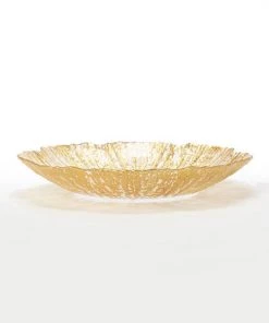 Tabletop Vietri Rufulo Gold Glass Shallow Bowl