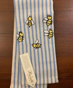 Busatti Striped Embroidered Tea Towel