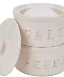 Creative Co-Op Salt And Pepper Pinch Pot