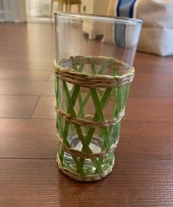 Tableau Tall Wicker Wrap Beverage Glass