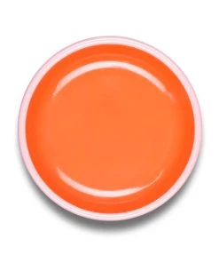 Crow Canyon Home Colorama Dinner Plate - Coral With Pink Rim Tabletop
