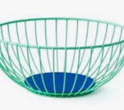 FIORENTINA Décor Wire Basket Mint/blue Lg