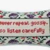 Faire Gossip Needlepoint Pillow