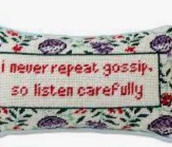 Faire Gossip Needlepoint Pillow