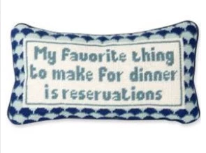Faire Reservations Needlepoint Pillow 1 Faire Reservations Needlepoint Pillow