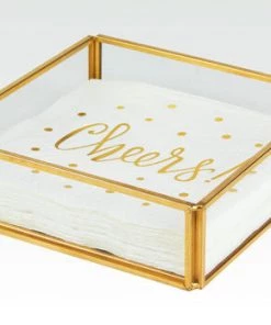 Tizo Design Brass Cocktail Napkin Tray Décor