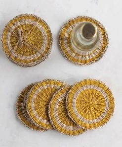 Creative Co-Op Round Seagrass Coasters (Set Of 4) Tabletop