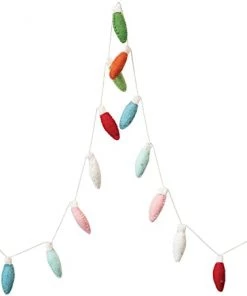 Creative Co-Op 72” Wool Felt Lightbulb Garland Holiday