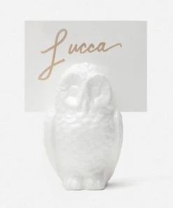 Blue Pheasant Large Porcelain Owl Card Holder Set Of 4 Tabletop