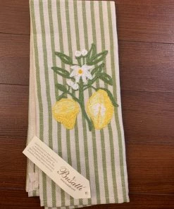 Busatti Striped Embroidered Tea Towel