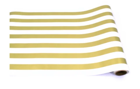 Hester & Cook Gold Classic Stripe Runner 20" X 25' Tabletop 1 Hester & Cook Gold Classic Stripe Runner 20" X 25' Tabletop