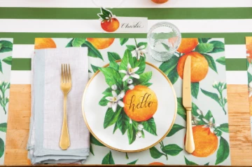 Hester & Cook Orange Orchard Placemat Tabletop 2 Hester & Cook Orange Orchard Placemat Tabletop