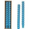 Creative Co-Op Décor Unscented Twisted Taper Candles- Blue