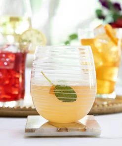 Vietri Swirl Stemless Wine Glass