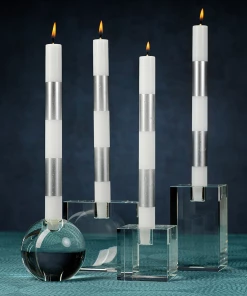 Zodax Large Square Crystal Glass Taper Holder