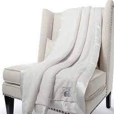 Little Giraffe Pillows And Throws Luxe Throw-Cream