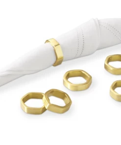 Be Home Hexagon Napkin Ring- Gold