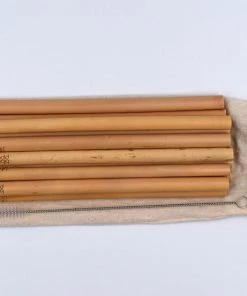 Kitchen And Bar Bibol Hut Bamboo Straws, Set Of 12