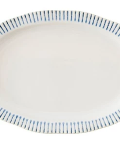 Juliska Sitio Stripe Indigo 17" Serving Platter Tabletop