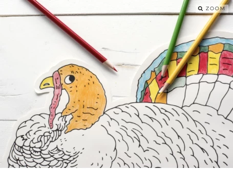 Hester & Cook Tabletop Die-Cut Coloring Turkey Placemat 2 Hester & Cook Tabletop Die-Cut Coloring Turkey Placemat