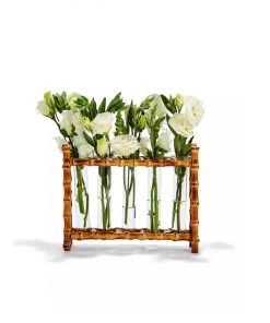 Two’s Company Natural Bamboo Vase With 5 Glass Tubes